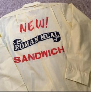 70s Vintage Light yellow bread work shirt. Batter Whipped Sunbeam Bread